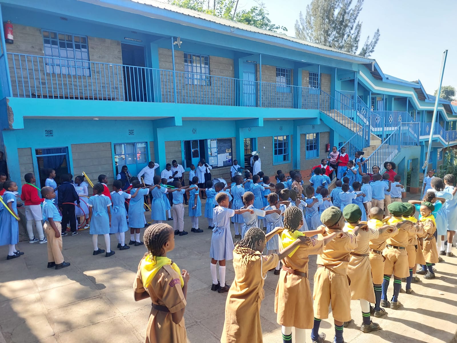 Morning school assembly at Grace Harvest Academy Junior School Kangemi Nairobi